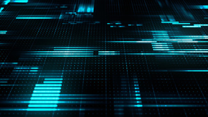Wall Mural - abstract hi-tech background for engineering concept. cyber grid in a virtual space with information 