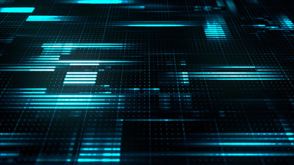 Wall Mural - abstract innovation background with digital flow in a cyber space.