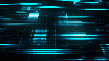 Wall Mural - abstract innovation background with digital flow in a cyber space.