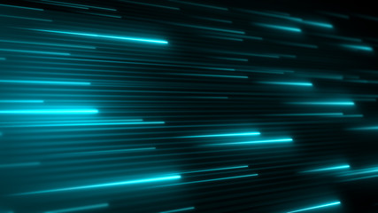 Wall Mural - horizontal neon stripes. abstract background. bright shiny lines in a cyberspace. futuristic data fl