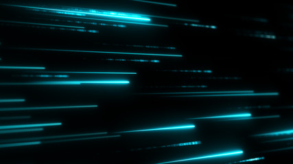 Wall Mural - neon stripes. glitter particles. information flow. digital space. system information. futuristic des