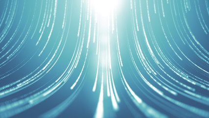 Wall Mural - abstract cyber space background. futuristic data flow. high tech texture with particles and rays of 