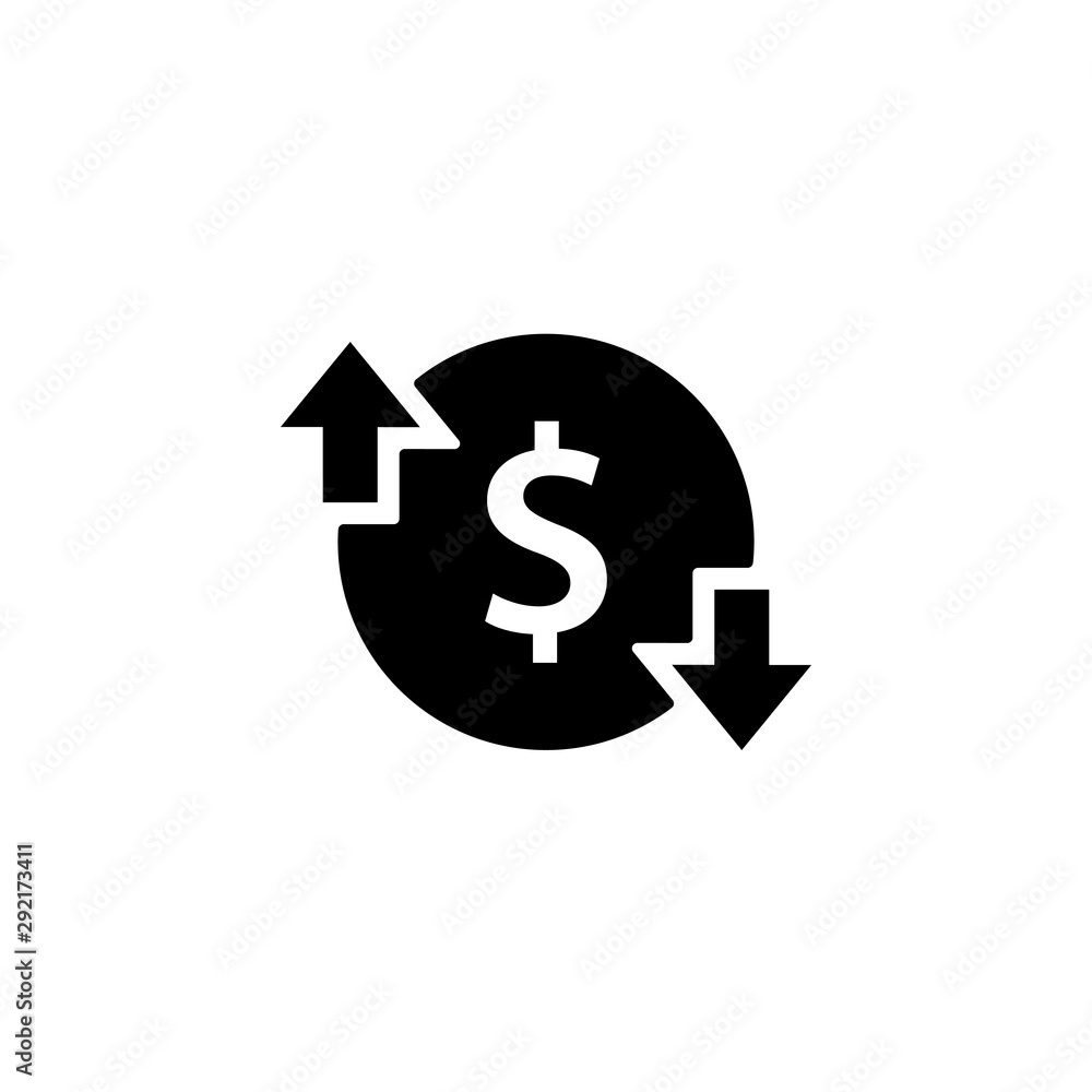 Change price black icon. Clipart image isolated on white background ...