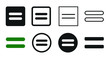 Flat Equal Icon Set Symbol Illustration – Vector