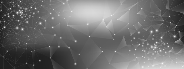 Wall Mural - abstract data flow. gray science tech network.