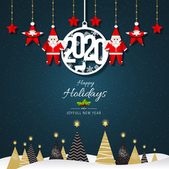 Wall Mural - turquoise happy holidays and joyful new year vector illustration. happy holidays vector.