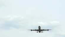Jumbo Jet Airliner Arrives For Landing On Runway At Airport Still Shot