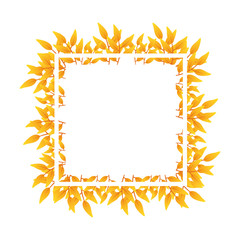 Poster - autumn square frame with leafs decoration