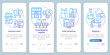 © bsd studio - Dropshipping blue onboarding mobile app page screen with linear concepts. Order preparing, supplier, shipping walkthrough steps graphic instructions. UX, UI, GUI vector template with illustrations