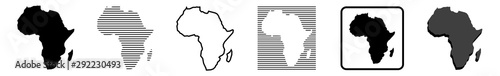 Africa Map | African Border | Continent | Variations Poster Mural XXL