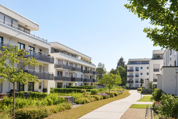 Wall Mural - Housing estate with modern residential buildings in the city