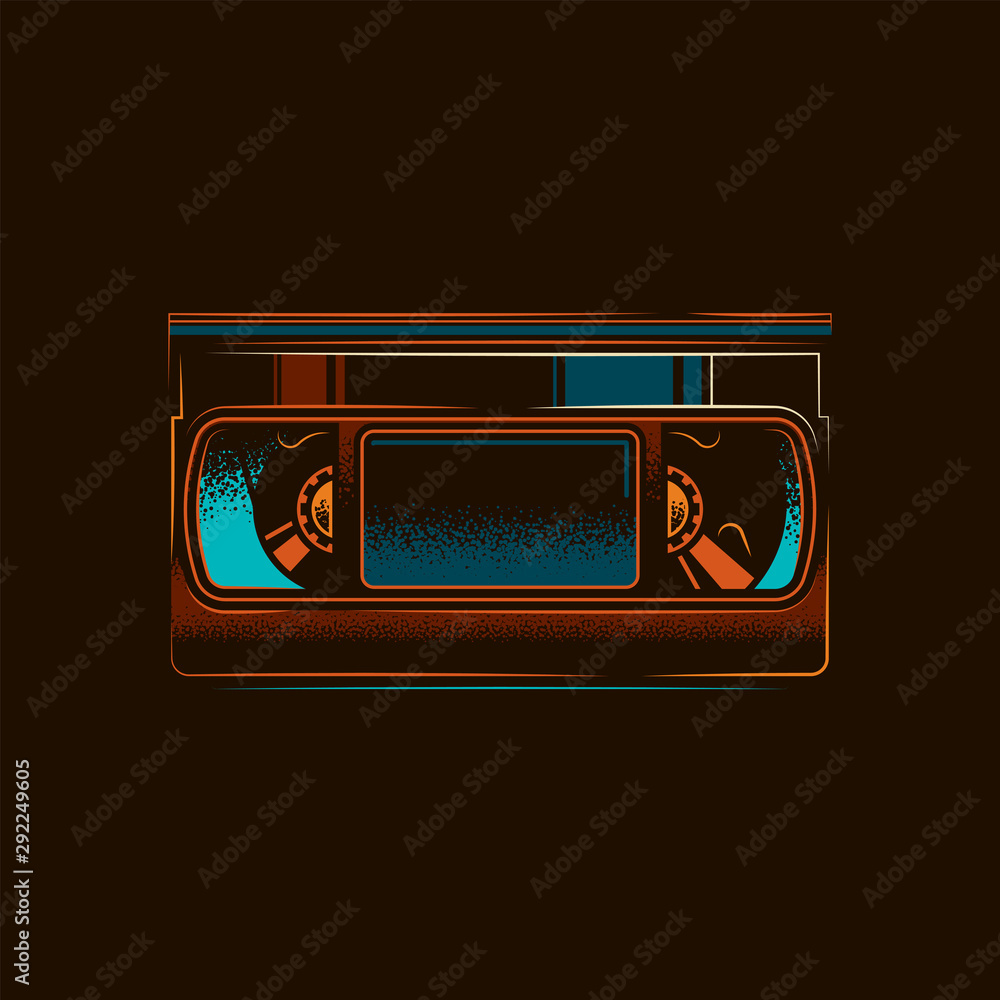 Original vector illustration.Old VHS videotape in retro style Stock ...