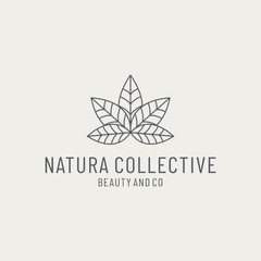 Wall Mural - natural cosmetic logo with a beautiful flower concept, vector illustration