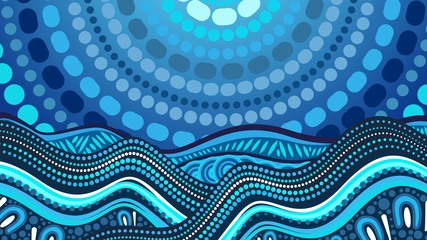 Illustration based on aboriginal style of background.