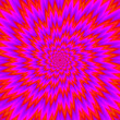 Scarlet flower. Red flower blossom. Optical expansion illusion.