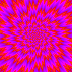 Wall Mural - scarlet flower. red flower blossom. optical expansion illusion.