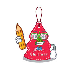 Sticker - Student christmas tag hanging on mascot shape