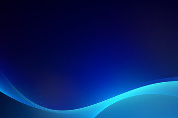 Wall Mural - abstract light blue curve on dark background, copy space composition.
