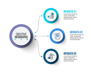 Creative concept for infographic. Business data visualization. Abstract elements diagram with 3 steps, options, parts or processes. Vector business template for presentation.