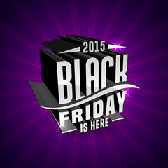 Wall Mural - Black Friday vector purple label template for advertising sale print