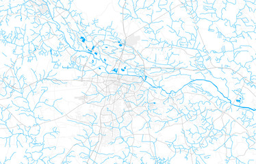 Wall Mural - Rich detailed vector map of Greenville, North Carolina, USA