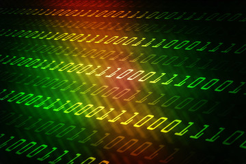 2d illustration abstract digital binary data on computer screen