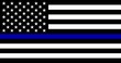 © 8H - American flag with police support symbol, Thin Blue Line. Vector EPS 10