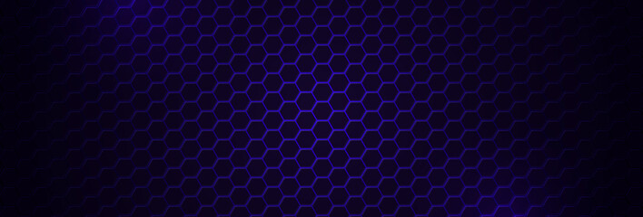 Wall Mural - abstract neon background with violet light, line and texture. vector banner design in dark night col