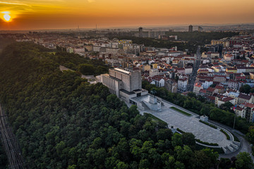 Wall Mural - National Memorial at Vitkov is functionalist monument was built in 1929-38 in honor of Czechoslovak legionnaires. Visitors can see two permanent exhibitions of the Crossroads of Czechoslovakia.