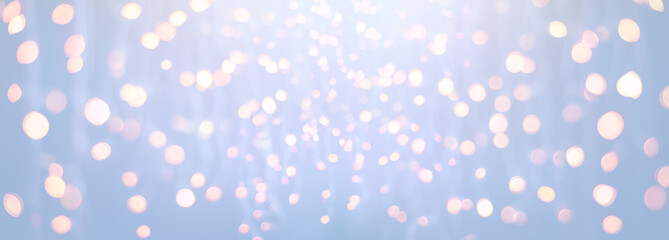 Wall Mural - christmas defocused - golden garland on silver background
