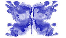 Dark Blue Butterfly Abstract Watercolor On White Background
