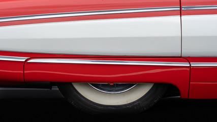 side view of a classic american car from the fifties.