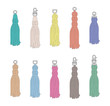 Hand drawn colorful tassel set - isolated flat drawings of textile tassels