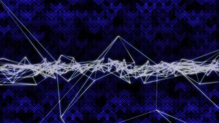 Aufkleber - 4k Footage Line Communication Swirl Wave Future Glowing Surface Cool Dynamic Technology Background. Loop Digital Data Flow Reality Futuristic Shape Animation.