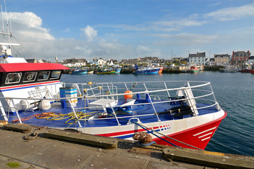 Wall Mural - Fishing boat at Guilvinec or Le Guilvinec, a commune in the Finistère department of Brittany in north-western France