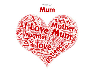 Word Art - I Love Mum