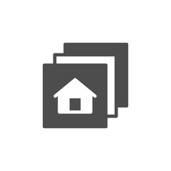 Canvas Print - House project or construction plan icon