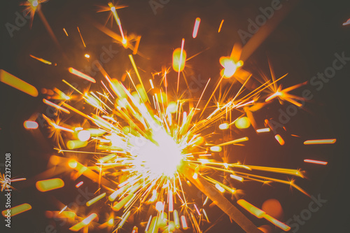 Burning Colorful Fire Sparkle Wallpaper Mural