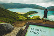 beautiful view of Lagoa do Fogo lake on the island of Sao Miguel, Azores, Portugal