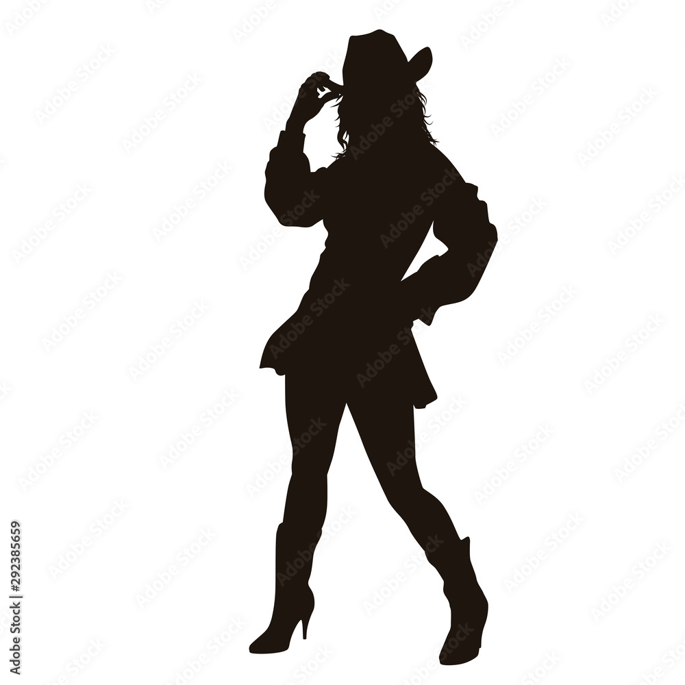 Vetor do Stock The CowGirl Silhouette | Adobe Stock, image size:1000x1000