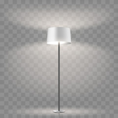 Modern floor lamp on transparent background