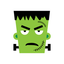 Halloween Frankenstein Vector Illustration. Angry Frankenstein Day. Illustration For Kids