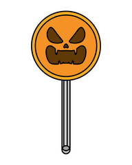 Sticker - halloween sweet lollipop candy with face icon