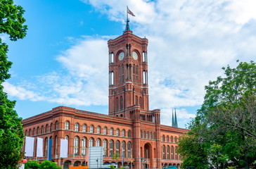 Poster - Red Town Hall (Rotes Rathaus) on Alexanderplatz, Berlin, Germany