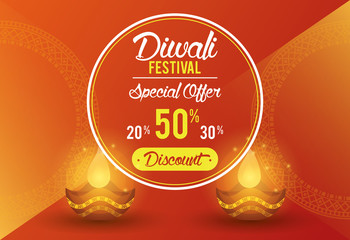 Wall Mural - Diwali Festival Indian Offer Design