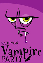 Wall Mural - Halloween holiday poster design with cartoon vampire