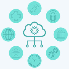 Cloud computing vector icon sign symbol