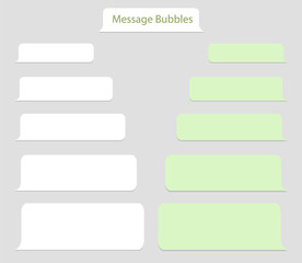 Template bubble chat, speech message.Balloon messenger screen with conversation box.Cellphone window interface with chat dialog. Talk message icon for social media. vector illustration