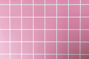 Wall Mural - Pattern of Pink grid on the wall  texture background