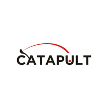Catapult Trebuchet Typography Logo Design 